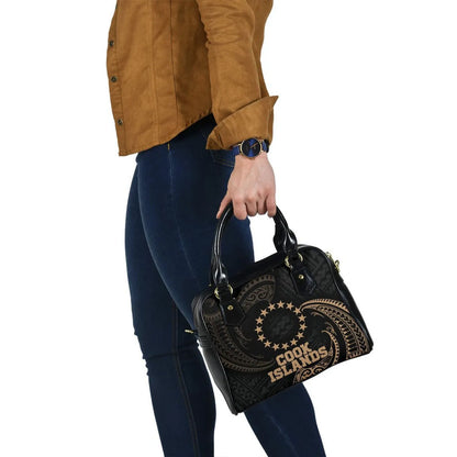 Cook Islands Polynesian Shoulder Handbag - Gold Tribal Wave