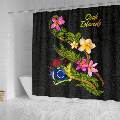 Cook Islands Polynesian Shower Curtain - Plumeria Tribal