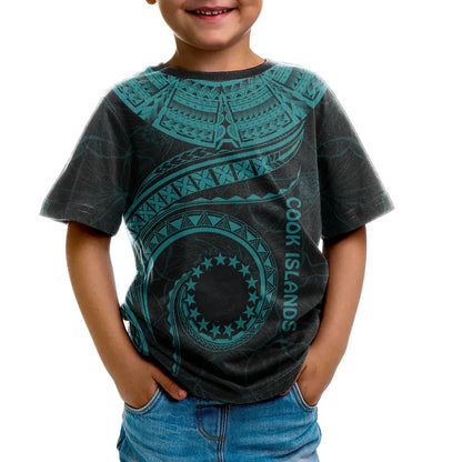 Cook Islands Polynesian T-shirt - Cook Islands Waves (Turquoise)