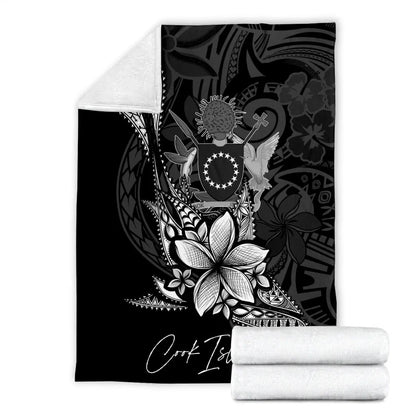 Cook Islands Premium Blanket - Fish With Plumeria Flowers Style