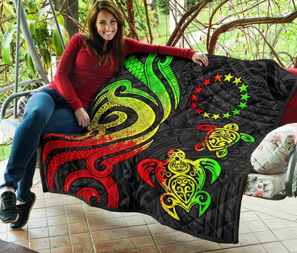Cook Islands Premium Quilt - Reggae Tentacle Turtle