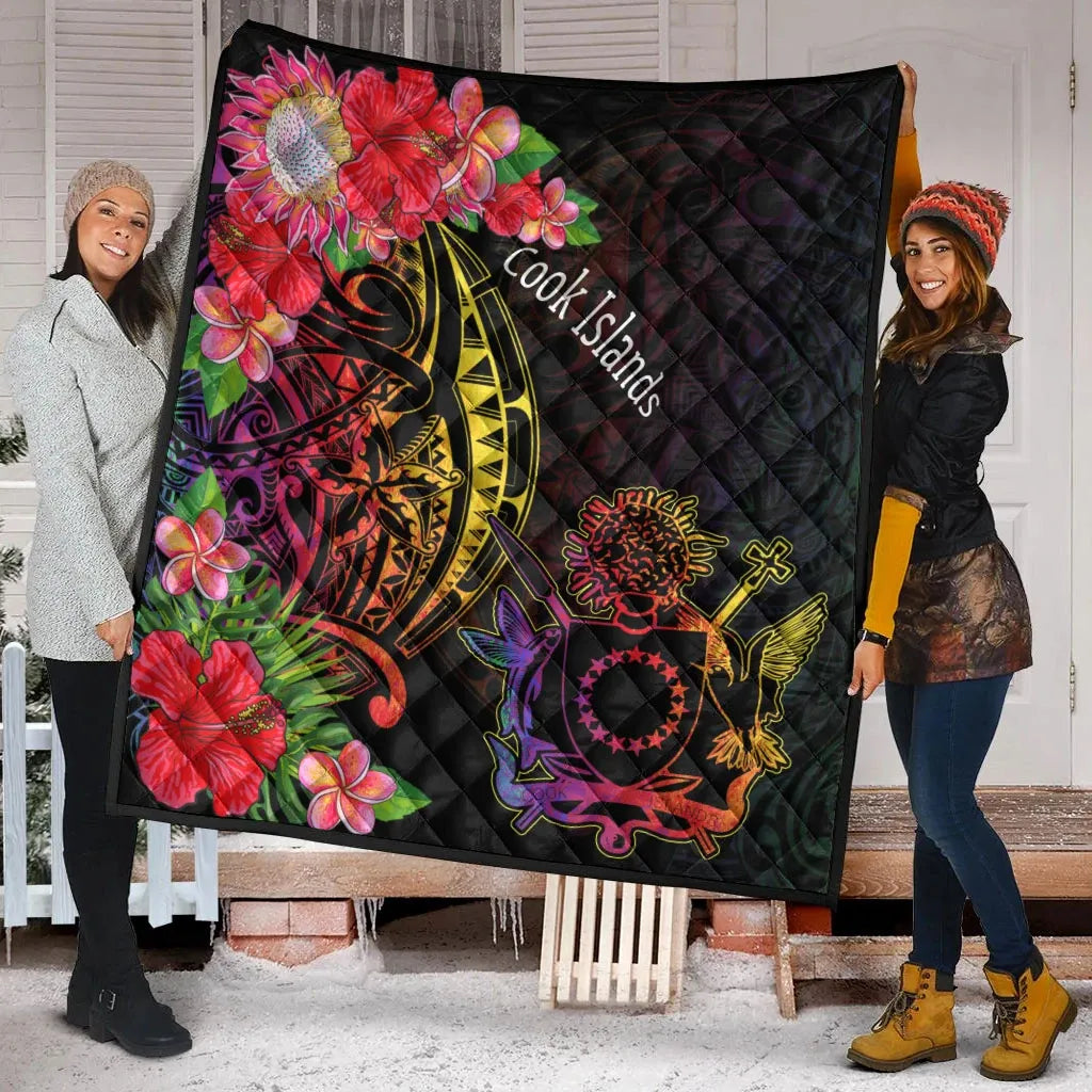 Cook Islands Premium Quilt - Tropical Hippie Style