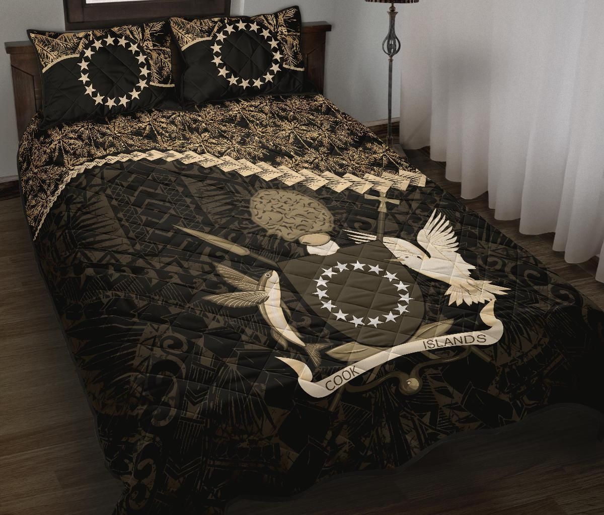Cook Islands Polynesian Quilt Bed Set Golden Coconut