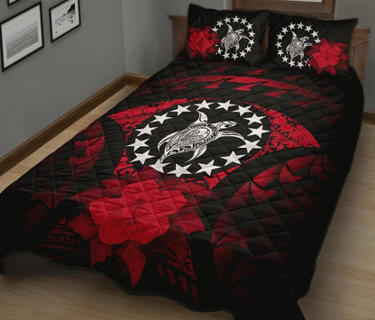 Cook Islands Polynesian Quilt Bed Set Hibiscus Red