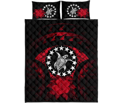 Cook Islands Polynesian Quilt Bed Set Hibiscus Red