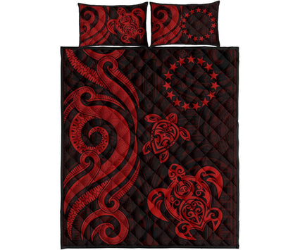 Cook Islands Quilt Bed Set - Red Tentacle Turtle