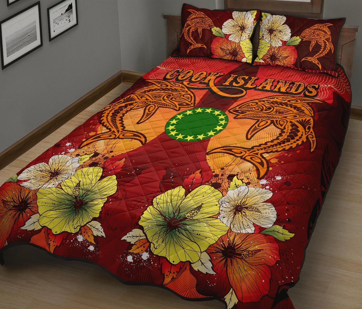 Cook Islands Quilt Bed Sets - Tribal Tuna Fish