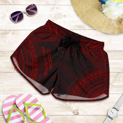 Cook Islands Women Shorts - Polynesian Chief Red Version