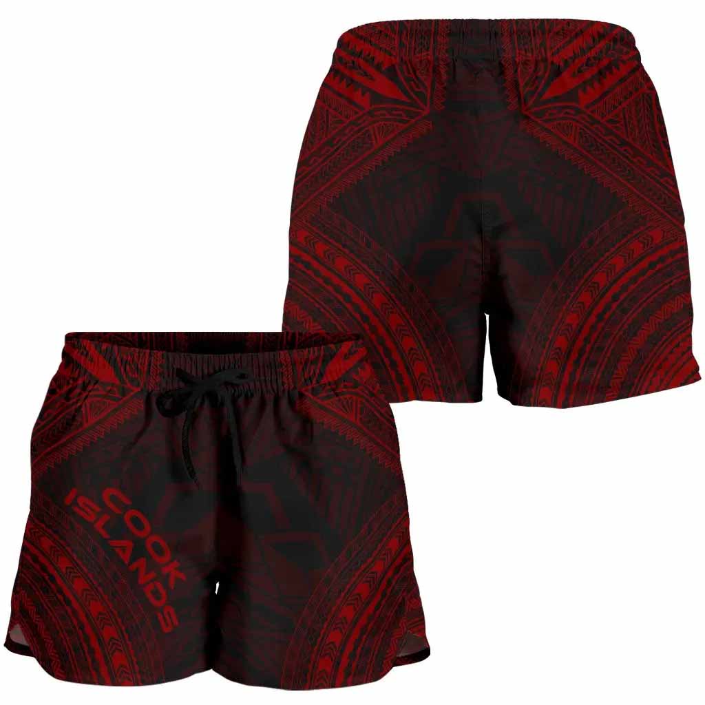 Cook Islands Women Shorts - Polynesian Chief Red Version