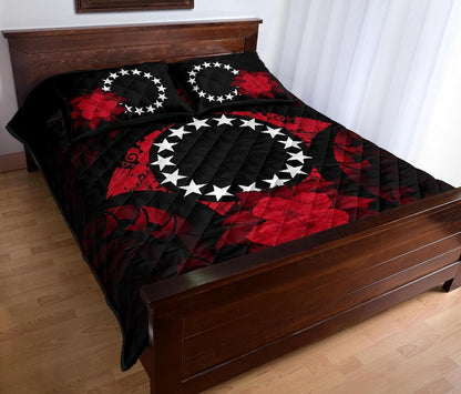 Cook Islands Polynesian Quilt Bed Set Hibiscus Red