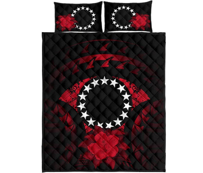 Cook Islands Polynesian Quilt Bed Set Hibiscus Red