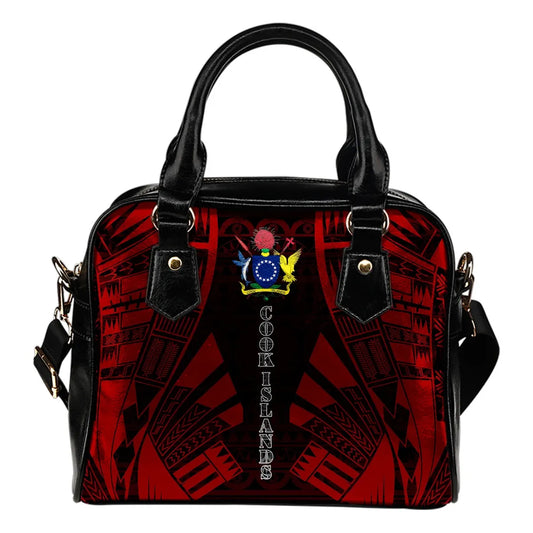 Cook Islands Shoulder Handbag - Polynesian Tattoo Red
