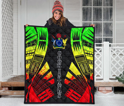 Cook Islands Premium Quilt - Cook Islands Polynesian Reggae Tattoo