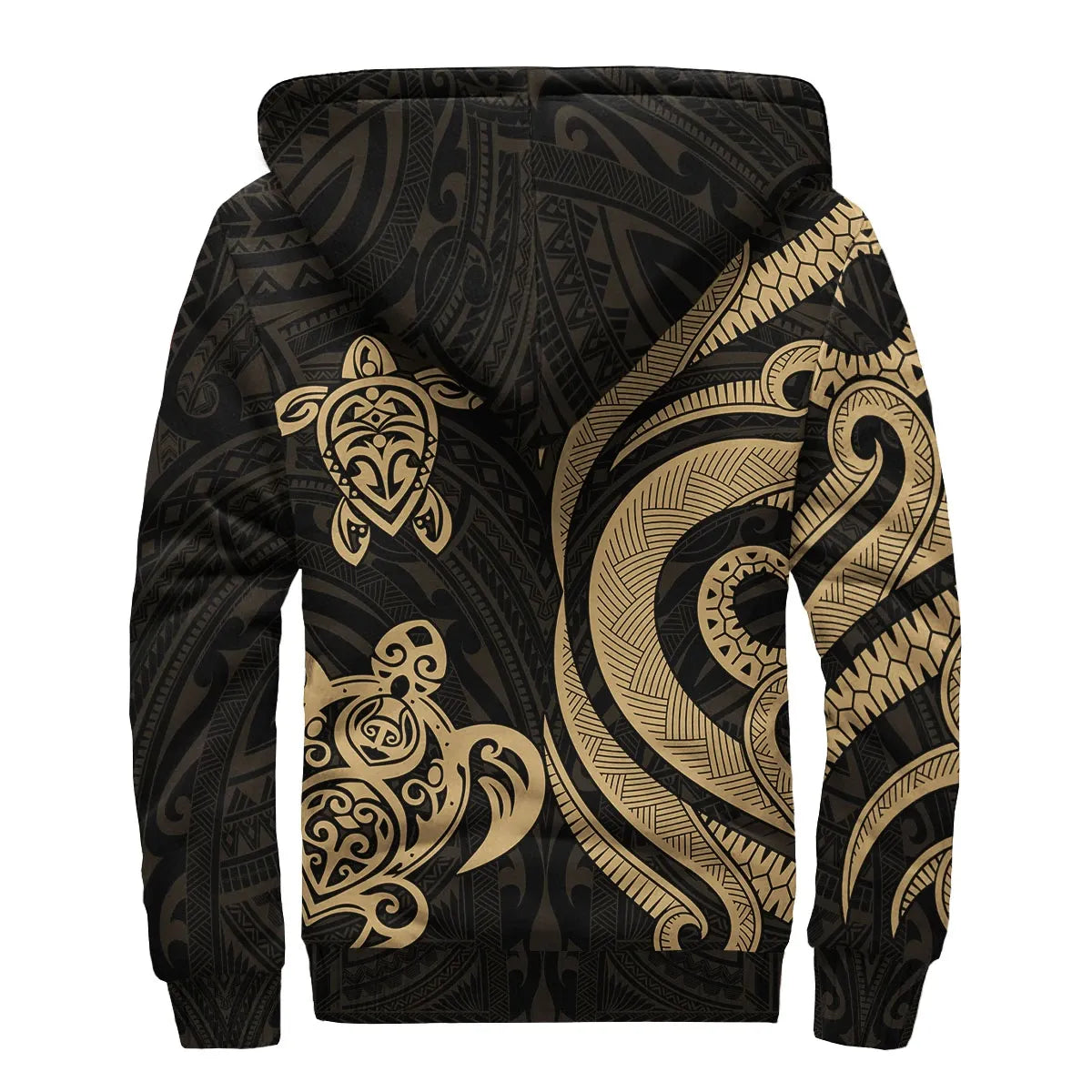 Cook Islands Sherpa Hoodie - Gold Tentacle Turtle