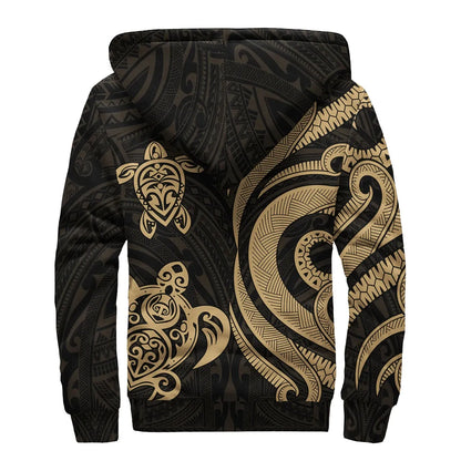 Cook Islands Sherpa Hoodie - Gold Tentacle Turtle