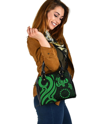 Cook Islands Shoulder Handbag - Green Tentacle Turtle
