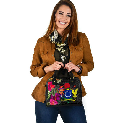 Cook Islands Shoulder Handbag - Polynesian Hibiscus Pattern