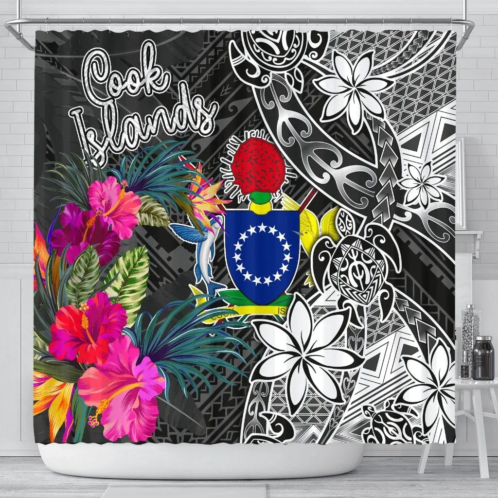 Cook Islands Shower Curtain - Turtle Floral