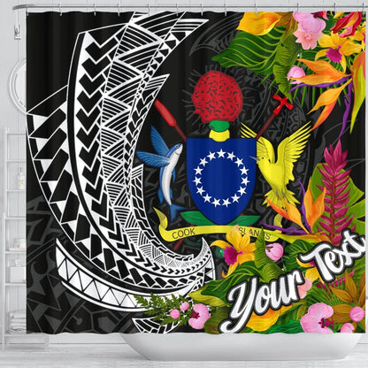 Cook Islands Shower Curtains - Custom Personalised Seal Spiral Polynesian Patterns