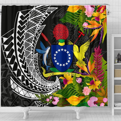 Cook Islands Shower Curtains - Seal Spiral Polynesian Patterns