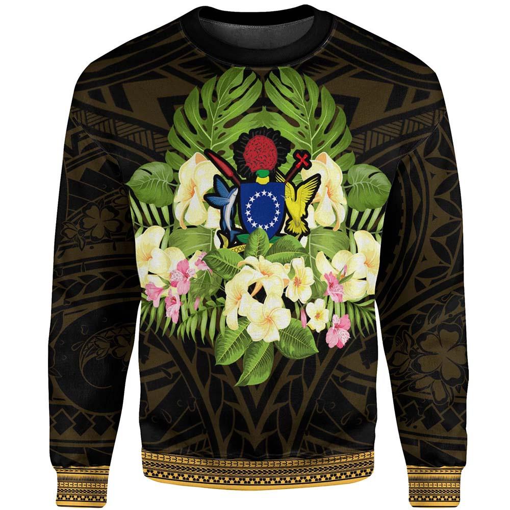 Cook Islands Sweatshirt - Polynesian Gold Patterns Collection