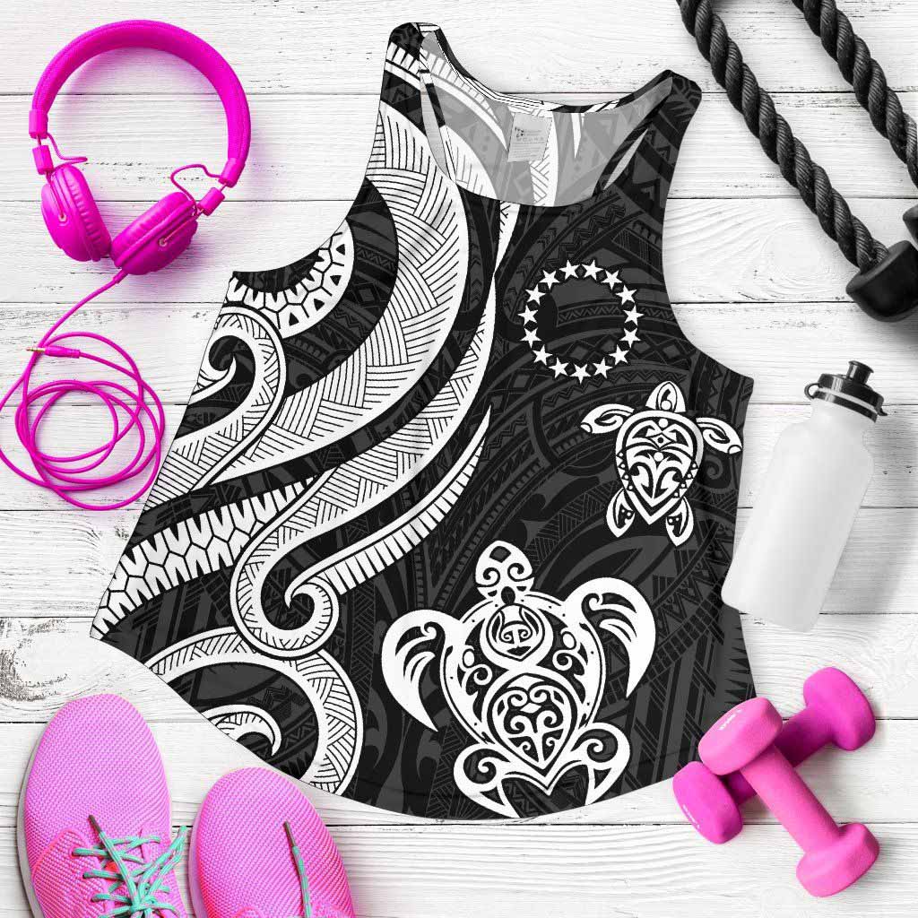 Cook Islands Women Racerback Tank - White Tentacle Turtle