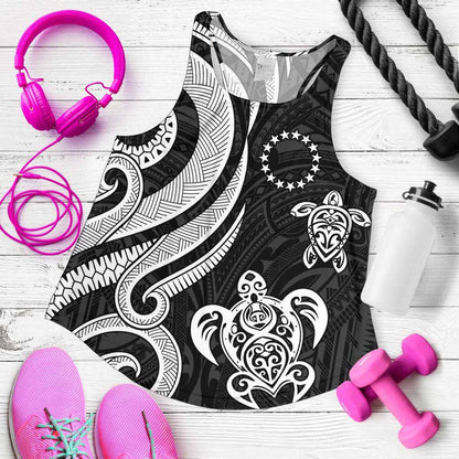 Cook Islands Women Racerback Tank - White Tentacle Turtle