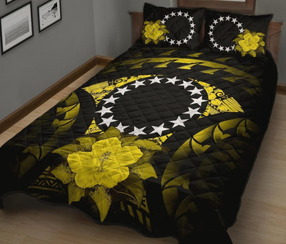 Cook Islands Polynesian Quilt Bed Set Hibiscus Yellow