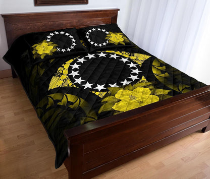 Cook Islands Polynesian Quilt Bed Set Hibiscus Yellow