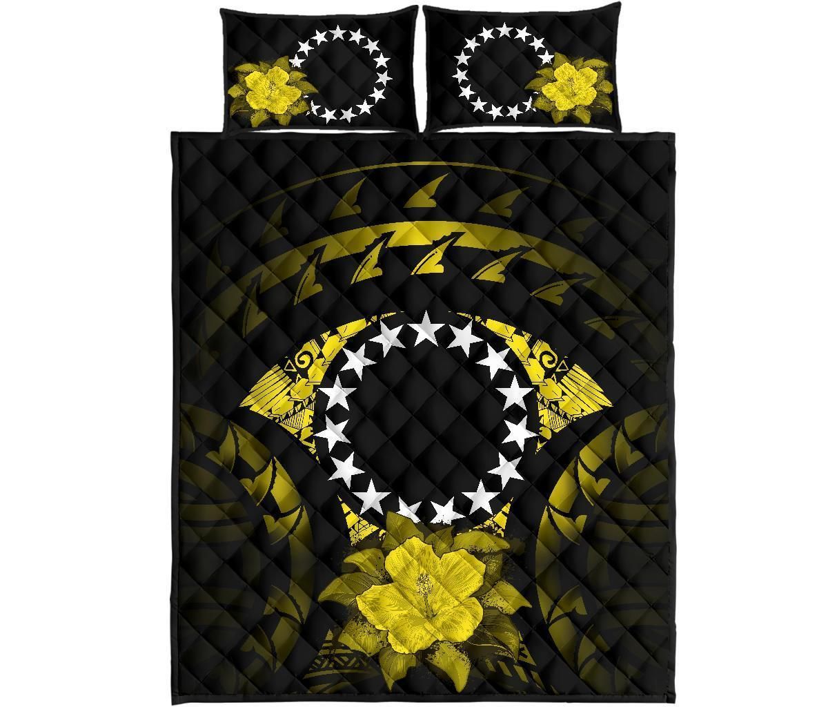Cook Islands Polynesian Quilt Bed Set Hibiscus Yellow