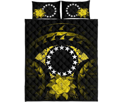 Cook Islands Polynesian Quilt Bed Set Hibiscus Yellow