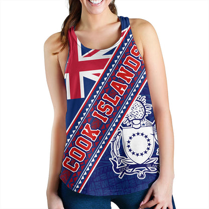 Cook Islands Women Tank Flag And Coat Of Arms