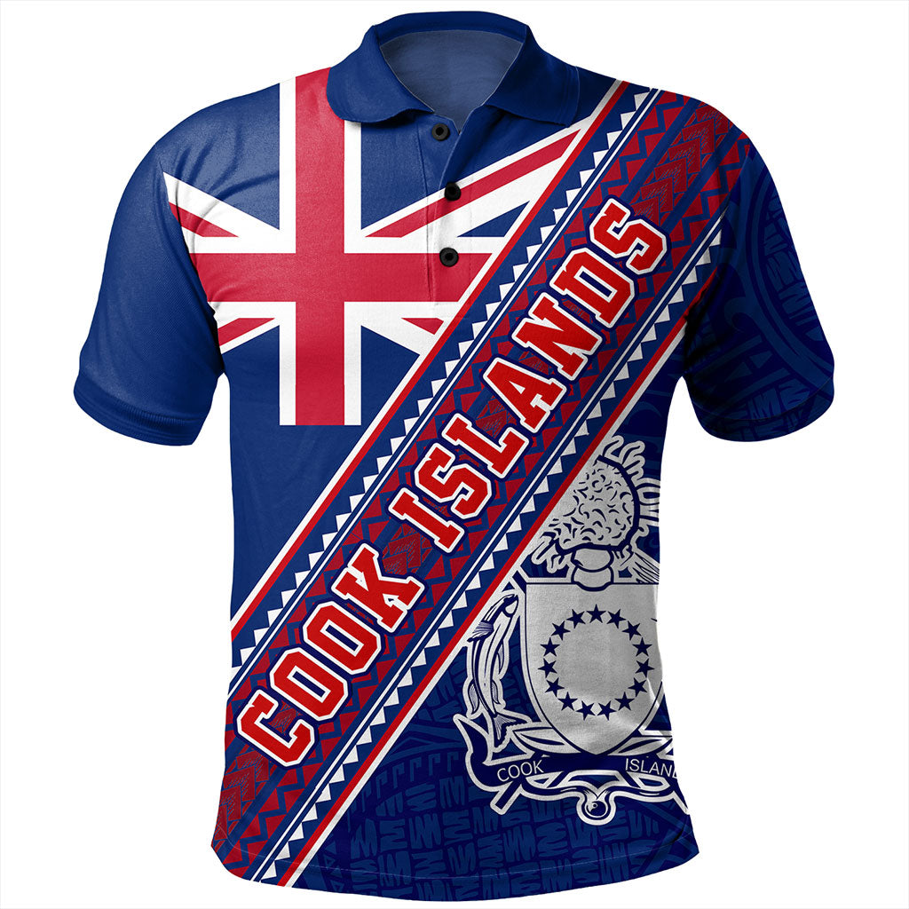 Cook Islands Polo Shirt Flag And Coat Of Arms
