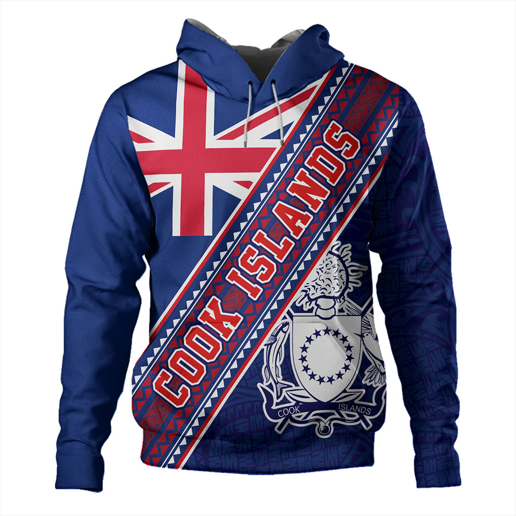 Cook Islands Hoodie Flag And Coat Of Arms