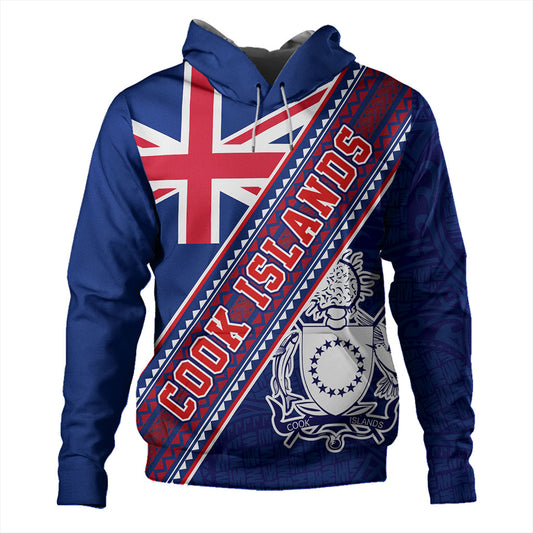 Cook Islands Hoodie Flag And Coat Of Arms