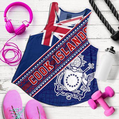 Cook Islands Women Tank Flag And Coat Of Arms