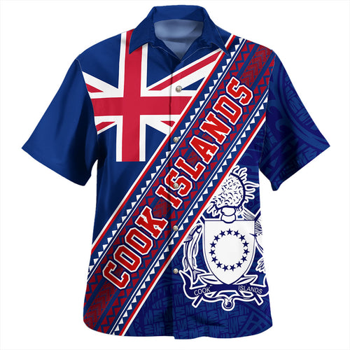 Cook Islands Hawaiian Shirt Flag And Coat Of Arms