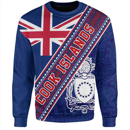 Cook Islands Sweatshirt Flag And Coat Of Arms
