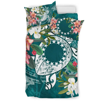 Cook Islands Polynesian Bedding Set - Turtle With Plumeria