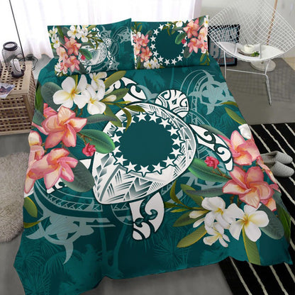 Cook Islands Polynesian Bedding Set - Turtle With Plumeria