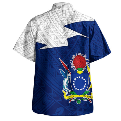 Cook Islands Hawaiian Shirt Polynesian Tattoo Flag And Coat Of Arms