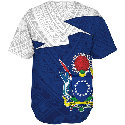 Cook Islands Baseball Shirt Polynesian Tattoo Flag And Coat Of Arms