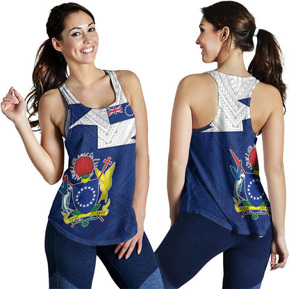 Cook Islands Women Tank Polynesian Tattoo Flag And Coat Of Arms