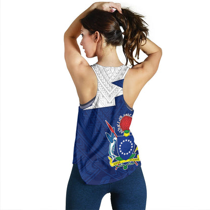 Cook Islands Women Tank Polynesian Tattoo Flag And Coat Of Arms
