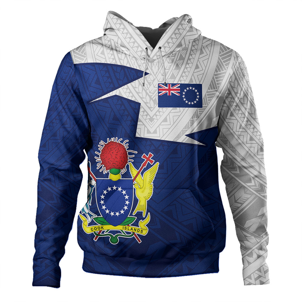 Cook Islands Hoodie Polynesian Tattoo Flag And Coat Of Arms