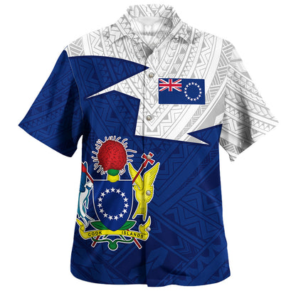 Cook Islands Hawaiian Shirt Polynesian Tattoo Flag And Coat Of Arms