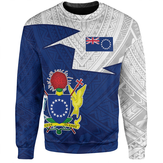 Cook Islands Sweatshirt Polynesian Tattoo Flag And Coat Of Arms