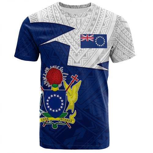 Cook Islands T-Shirt Polynesian Tattoo Flag And Coat Of Arms