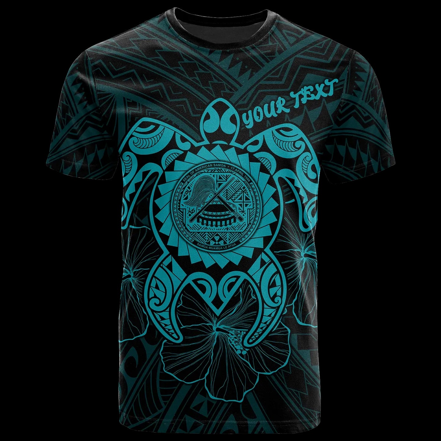 American Samoa Personalised T-shirt - Polynesian Wings (Blue)