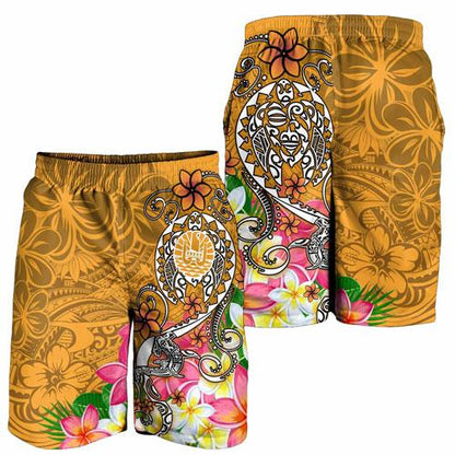 Tahiti Men Shorts - Turtle Plumeria (Gold)